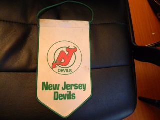 Vintage Jersey Devils Pennant Or Banner 14 " X 5.  5 " Hanging Nhl