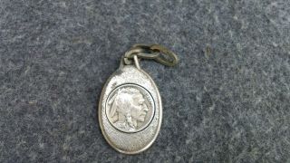 Vintage Buffalo/indian Head Nickle Key Chain Fob 1928 Date On Nickle