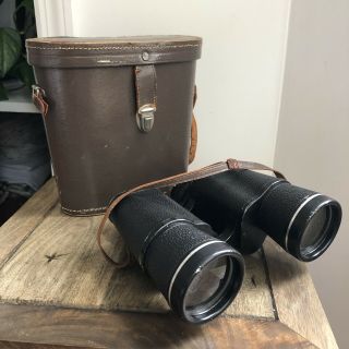 Vintage Selsi Binoculars/ Lightweight Luminous 7x50 / Leather Case /amber Coated