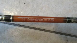 Vintage True Temper 63L Uni - Spin Fishing Rod Combo w/3 Tips - Includes Case - USA 2