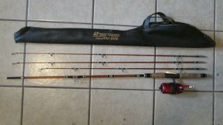 Vintage True Temper 63L Uni - Spin Fishing Rod Combo w/3 Tips - Includes Case - USA 3