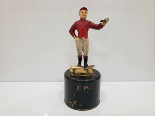 Vintage Enamel Evans Table Jockey Lighter / 5 1/2 " H