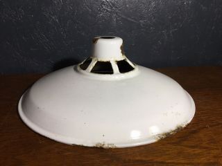 Vintage Enamel Light Shade,  Lamp Shade,  White Industrial Pendant