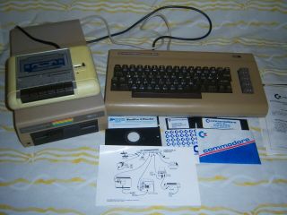Vintage Commodore 64 W/ 1541 5 - 1/4 " Disk Drive,  C2n Tape Drive,  Disks,  Cassette