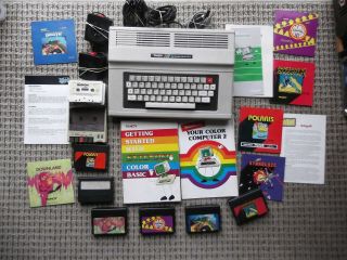 Tandy Radio Shack 64k Color Computer 2,  Has 6 Games An Cassette Player Add On