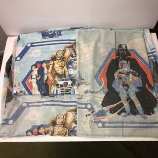 Vintage 1977 Star Wars Twin Size Sheet Set Pre - Owned With Normal Wear