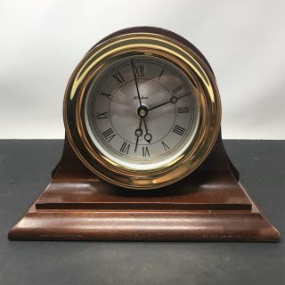 Vintage Chelsea Ship Time Quartz Solid Brass Clock Usa