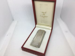 Vintage Cartier Gas Lighter Swiss Made Silver Cross Motif