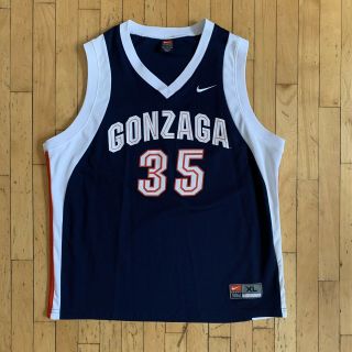 Mens Gonzaga University Bulldogs 35 Nike Basketball Jersey Blue White Xl Ncaa