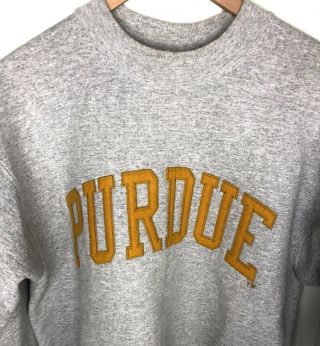 Purdue University Men ' s Grey Crewneck Embroidered Vtg 90 ' s Sweater - Medium 3
