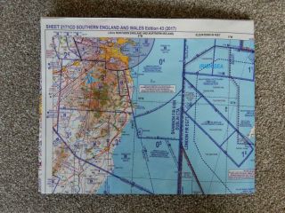 Caa/nats Chart Southern England & Wales 1:500,  000 Ed 43 2017 Flight Sim Or Study