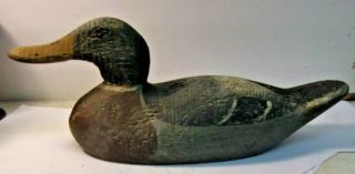 Antique Primitive Duck Decoy Mallard Drake Gundelfinger Wood Products 1928 - 30