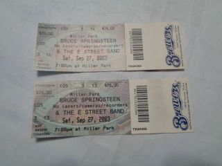 Pair 2003 Bruce Springsteen Concert Tickets Miller Park Milwaukee