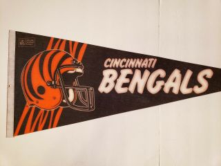 Vintage 80 ' s Cincinnati Bengals NFL Team Full Size Felt Pennant Flag 2