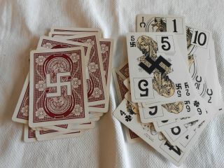 Antique Roodles Card Game - Kalamazoo Mi.  Swastika Wishbone Horseshoe Etc.