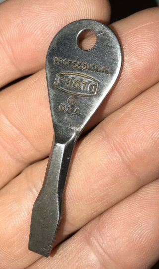 Vintage Pocket Screwdriver Proto Tools Mfd Usa Key Chain Old Fob Smooth Patina