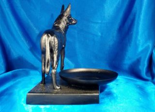 1930 ' s Ronson A.  M.  W. ,  German Sheppard Police Dog Ash Tray,  Large Size,  Rare 2