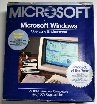 Microsoft Windows Vrs 1.  03,  Windows 3.  0,  286,  386 Ships Worldwide