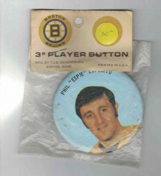 Scarce 1971 Boston Bruins Player Button - Phil Esposito