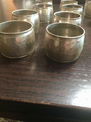 Vintage Sterling Silver Napkin Rings Set Of 12
