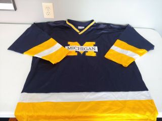 Vtg Crable Sportswear University Of Michigan Wolverines Ncaa Hockey Jersey Sz Xl