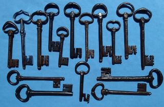 Sixteen 18th Century French Wrought Iron Keys