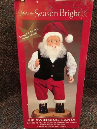 Animated Musical Hip Swinging Santa Dances To Santa Claus Is Coming To Town Vtg