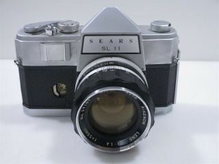 Vintage Sears Sl11 35mm Slr With Ricoh 50mm F/1.  4 Lens Not K Mount Case