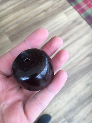 A Good Vintage Phenolic Cherry Amber Bakelite Bead Huge Size 39.  6 Gram Marbled