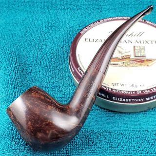 1985 Dunhill CHESTNUT BIG GROUP 5 3/4 BENT ENGLISH Estate Pipe FLAME GRAIN 2