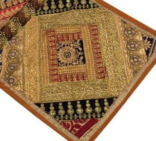 60 " Gold Handcrafted Ind Sari Beads Sequin Vintage Decor Wall Hanging Tapestry