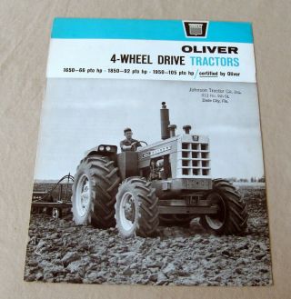 Vintage Oliver Corporation 4 - Wheel Drive Tractors Advertising Brochure - Ca 1965