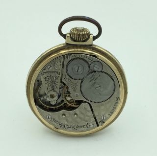 1908 Elgin 7J 10K RGP Open Face Pocket Watch Model 7 Size 16s No.  13057946 Runs 3