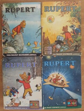 Four Vintage Rupert Bear Annual Books 1966 67/68/69 By Daily Express