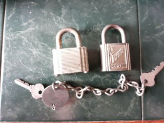 2 Vintage Slaymaker Padlocks Locks With Keys Made In Usa