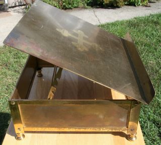 antique vintage VERY large brass Bible stand SOLID & HEAVY 2