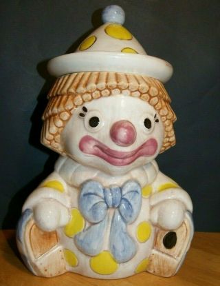 Treasure Craft Vintage Cookie Jar Cute Baby Clown Made In Usa Large 12 " Tall