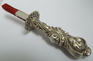 Lovely Decorative English Antique 1903 Solid Sterling Silver Sealing Wax Holder
