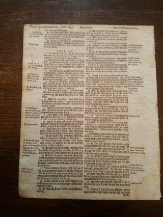1598 Geneva Breeches Bible Leaf/page Gothic Print Numbers Moses antique 3