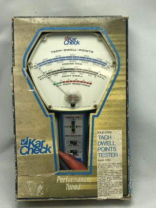 Vintage Kar - Check Tach - Dwell - Points Tester Analog Meter Tool P1