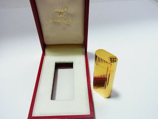 Cartier Gas Lighter Mini Short Oval Plaque Or Gold After Jewel Stone Lid W/box