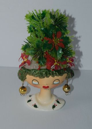 1959 Vintage Holt Howard My Fair Lady Christmas Head Vase Candle Holder Ornament