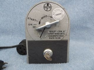 Vtg M.  H.  Rhodes Mark - Time Dime & Quareter Mechanical Coin Timer 39000 39201