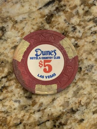Vintage Dunes Las Vegas Closed Casino $5 Dig Chip