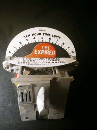 Vintage Duncan Parking Meter Mechanism 10 Hour Limit 5 10 25 Cent Model