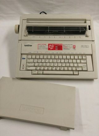 Vintage Brother Ax - 350 Portable Daisy Wheel Electronic Typewriter And Cover