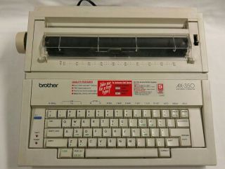 Vintage Brother AX - 350 Portable Daisy Wheel Electronic Typewriter and Cover 3