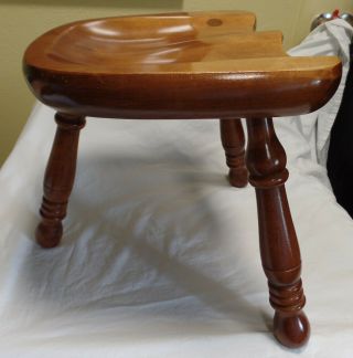 Vintage Tell City 8405 Andover Solid Maple Wood Milking Stool Made In The Usa