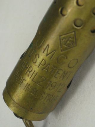 Antique JMCO Brass Wind Proof Trench Lighter - Dated 1912 2