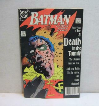 Vtg Batman 428 Dc 1988 A Death In The Family Book 3 Of 4 Death Of Robin